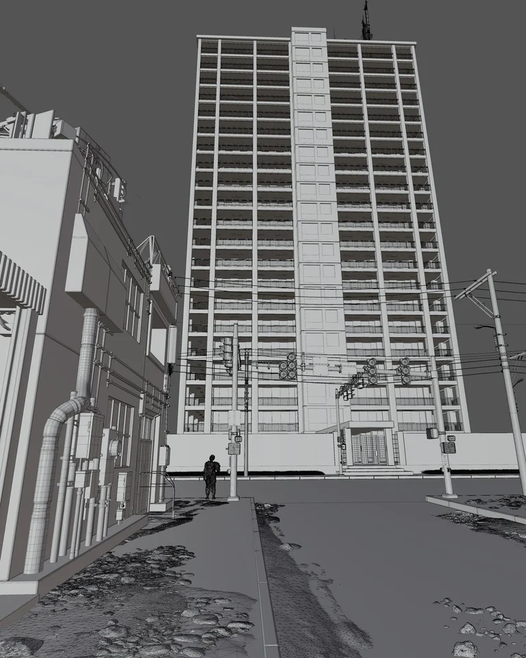 Blue nightwalk: vista de la estructura 3D.