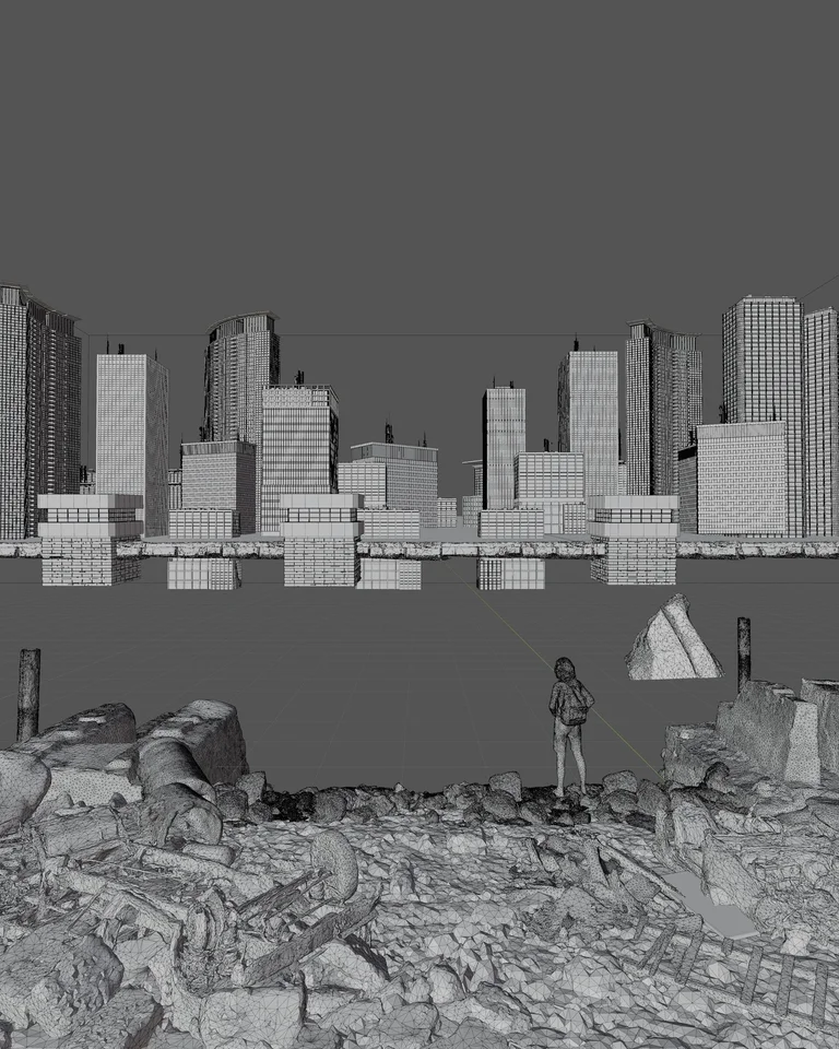 Journey of escape: vista de la estructura 3D.